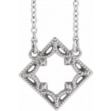 14K White Vintage-Inspired Geometric 18 Necklace photo