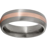 Titanium Domed Band with a 2mm 14K Rose Gold Inlay and Satin Finish photo