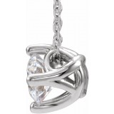 14K White Sapphire Solitaire 16-18 Necklace photo 2