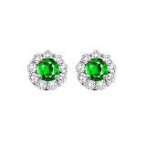 Gems One 14Kt White Gold Diamond (3/4Ctw) & Emerald (1/2 Ctw) Earring photo