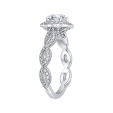 Shah Luxury Round Diamond Engagement Ring In 14K White Gold (Semi-Mount) photo 3