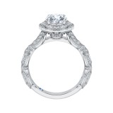 Shah Luxury Round Diamond Engagement Ring In 14K White Gold (Semi-Mount) photo 4