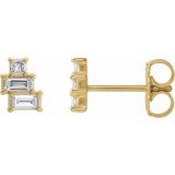 14K Yellow 1/4 CTW Diamond Geometric Cluster Earrings photo