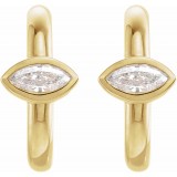 14K Yellow 1/8 CTW Diamond Hoop Earrings photo 2