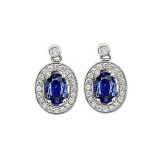 Gems One 14Kt White Gold Diamond (1/4Ctw) & Sapphire (1 1/8 Ctw) Earring photo
