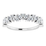 14K White 1/2 CTW Diamond Tilted Marquise Anniversary Band photo 3