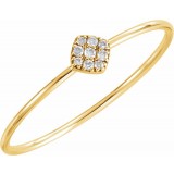 14K Yellow 1/8 CTW Diamond Petite Square Ring photo