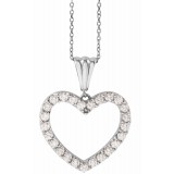 14K White 1 CTW Diamond Heart 18 Necklace photo