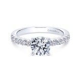 Gabriel & Co. 14k White Gold Contemporary Straight Engagement Ring photo