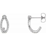 14K White 1/3 CTW Diamond J-Hoop Earrings photo