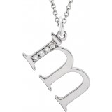 14K White .02 CTW Diamond Lowercase Initial m 16 Necklace photo