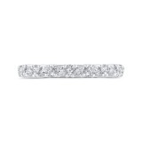 Shah Luxury 14K White Gold Round Cut Diamond Wedding Band photo