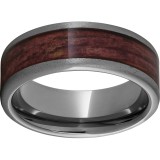 Rugged Tungsten  8mm Pipe Cut Band with Cabernet Barrel Aged Inlay and Stone Finish photo
