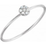 14K White .04 CTW Diamond Petite Circle Ring photo