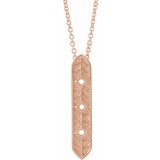 14K Rose Vintage-Inspired Vertical Bar 18 Necklace photo