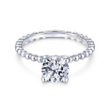 Gabriel & Co. 14k White Gold Contemporary Solitaire Engagement Ring photo