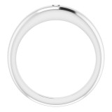 14K White .03 CT Diamond Petite Dome Ring photo 2