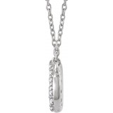 14K White 1/5 CTW Diamond Oval Cluster 16-18 Necklace photo 2