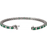 Platinum Emerald & 2 1/3 CTW Diamond Line 7  Bracelet photo 2