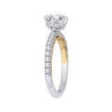 Shah Luxury 14K Two-Tone Gold Round Diamond Engagement Ring (Semi-Mount) photo 3