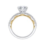 Shah Luxury 14K Two-Tone Gold Round Diamond Engagement Ring (Semi-Mount) photo 4