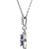 14K White Tanzanite & 1/8 CTW Diamond Halo-Style 18 Necklace photo 2