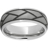Serinium Domed Band with Entwine Laser Engraving photo