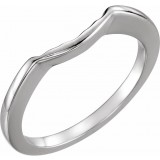 14K White Matching Band for 5.2 mm Round Ring photo