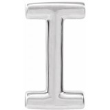 14K White Single Initial I Earring photo