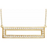 14K Yellow 3/8 CTW Diamond Rectangle 16-18 Necklace photo