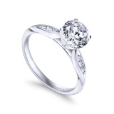 Gabriel & Co. 14k White Gold Contemporary Straight Engagement Ring photo 3