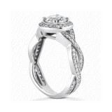 14k White Gold Diamond Semi-Mount Halo Engagement Ring photo 2