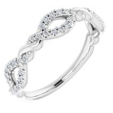 14K White 1/5 CTW Diamond Twisted Anniversary Band photo