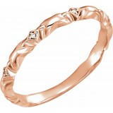 14K Rose .02 CTW Diamond Anniversary Band photo