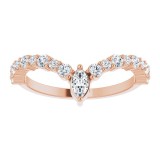 14K Rose 1/2 CTW Diamond V Ring photo 3