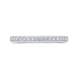 Shah Luxury 14K White Gold Round Diamond Wedding Band with Euro Shank photo