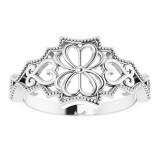 14K White Vintage-Inspired Ring photo 3