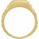 14K Yellow 9 mm Square Nugget Signet Ring photo 4