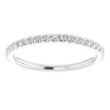 14K White 1/4 CTW Diamond Band for 7x7 mm Cushion Ring photo 3