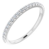 14K White 1/4 CTW Diamond Band for 7x7 mm Cushion Ring photo