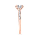 Shah Luxury 14K Rose Gold Cushion Cut Diamond Solitaire Plus Engagement Ring (Semi-Mount) photo 3