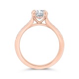 Shah Luxury 14K Rose Gold Cushion Cut Diamond Solitaire Plus Engagement Ring (Semi-Mount) photo 4