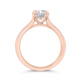 Shah Luxury 14K Rose Gold Cushion Cut Diamond Solitaire Plus Engagement Ring (Semi-Mount) photo 4