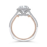 Shah Luxury 14K Two-Tone Gold Round Cut Diamond Double Halo Engagement Ring (Semi-Mount) photo 4