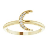 14K Yellow .04 CTW Diamond Stackable Crescent Ring photo 3