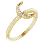 14K Yellow .04 CTW Diamond Stackable Crescent Ring photo