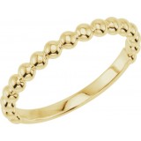 14K Yellow Stackable Beaded Ring photo