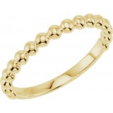 14K Yellow Stackable Beaded Ring photo