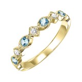 Gems One 10Kt Yellow Gold Diamond (1/20Ctw) & Aquamarine (1/6 Ctw) Ring photo