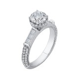 Shah Luxury 14K White Gold Round Cut Diamond Engagement Ring (Semi-Mount) photo 2